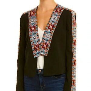 BCBGMaxAzria Black Blazer with Multicolor Embroidery